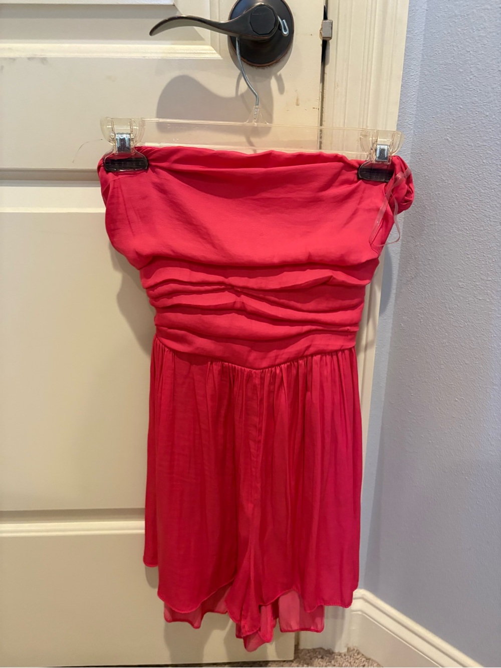 DO+BE Hot Pink Strapless Ruched Romper
